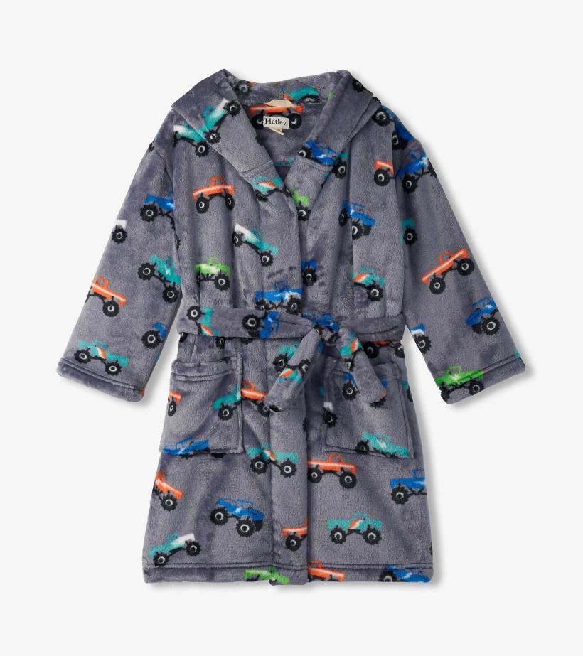 Boys Baby Boys Monster Trucks Fleece Robe | Hatley Sleepwear