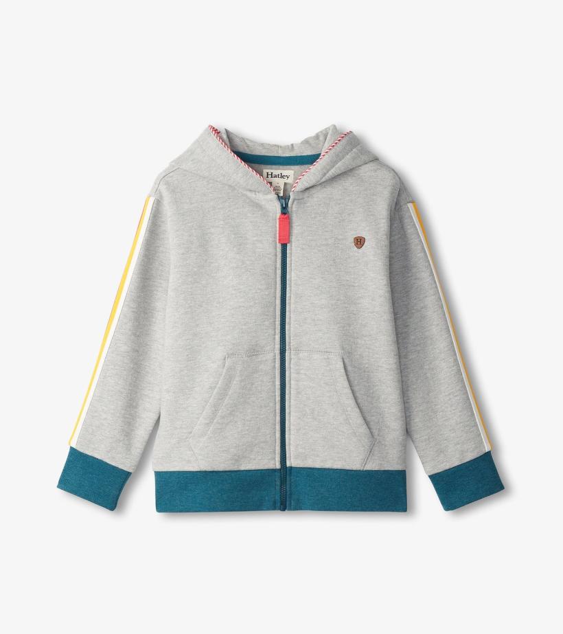 Boys Boys Athletic Grey Zip-Up Hoodie | Hatley Sweaters
