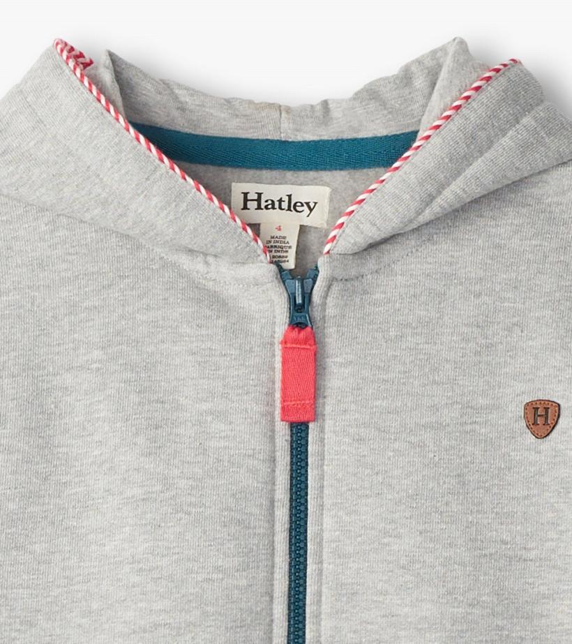 Boys Boys Athletic Grey Zip-Up Hoodie | Hatley Sweaters