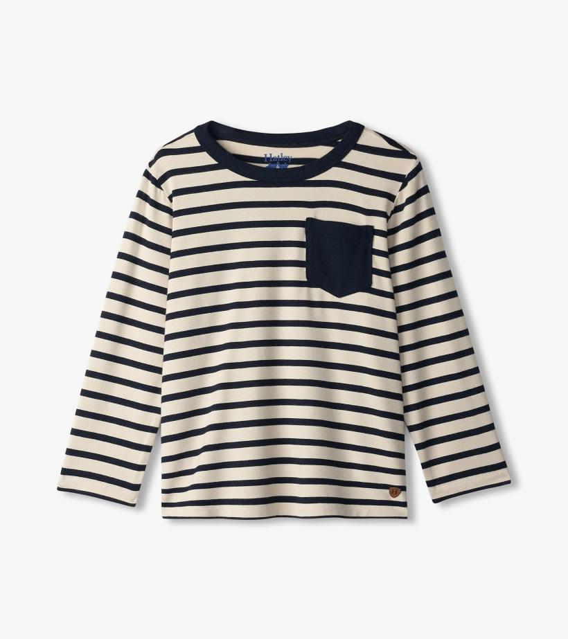 Boys Boys Black &amp; Cream Long Sleeve Bamboo T-Shirt | Hatley Tops