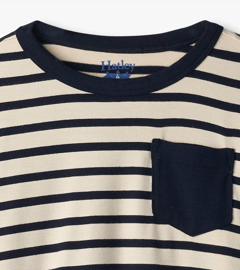 Boys Boys Black &amp; Cream Long Sleeve Bamboo T-Shirt | Hatley Tops