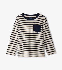 Boys Boys Black &amp; Cream Long Sleeve Bamboo T-Shirt | Hatley Tops