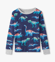 Boys Boys Blue Dinos Organic Cotton Pajama Set | Hatley Sleepwear