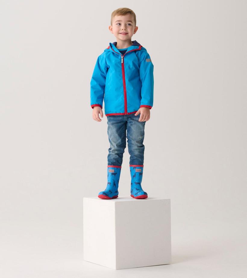 Boys Boys Blue Elks Zip-Up Lightweight Rain Jacket | Hatley Rainwear