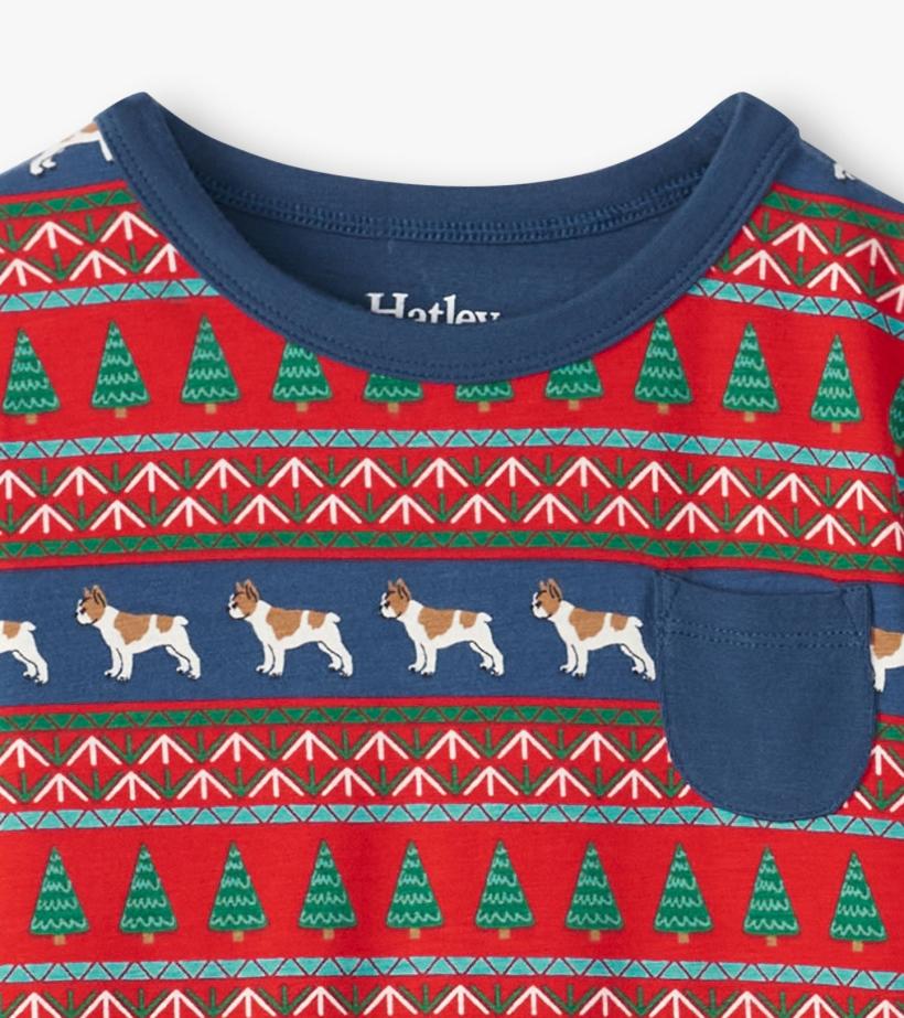 Boys Boys Bulldog Fair Isle Bamboo Pajama Set | Hatley Sleepwear