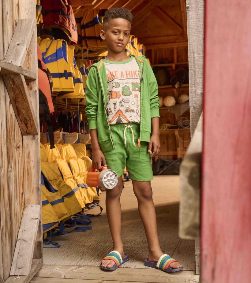 Boys Boys Camp Green Zip-Up Hoodie | Hatley Tops