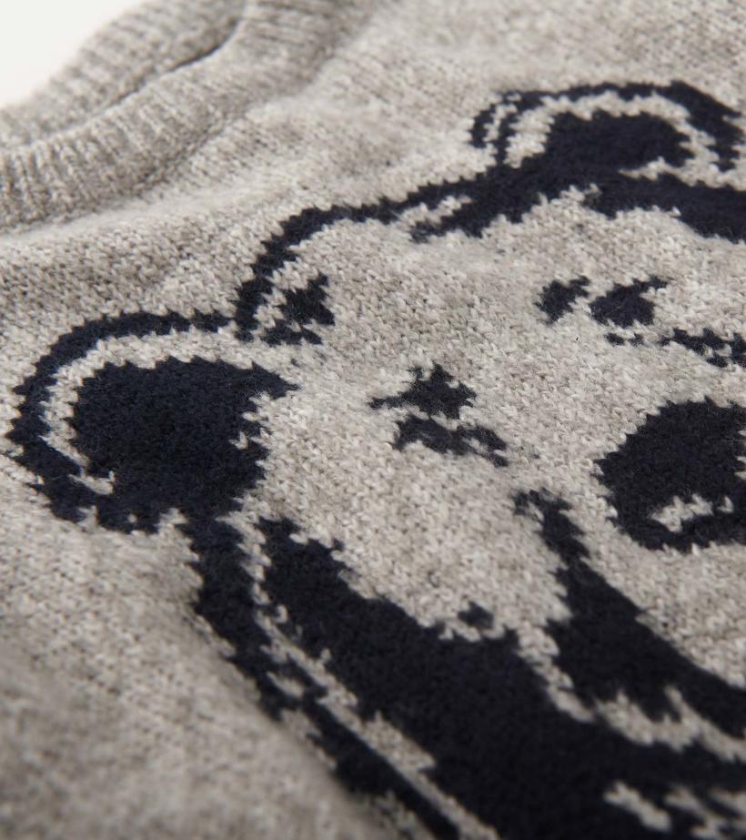 Boys Boys Charcoal Bear Crew Neck Sweater | Hatley Sweaters