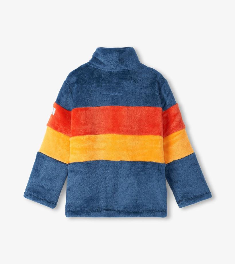 Boys Boys Colour Block Fuzzy Fleece Zip-Up Jacket | Hatley Sweaters