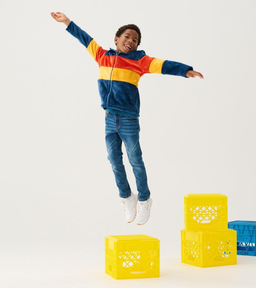 Boys Boys Colour Block Fuzzy Fleece Zip-Up Jacket | Hatley Sweaters