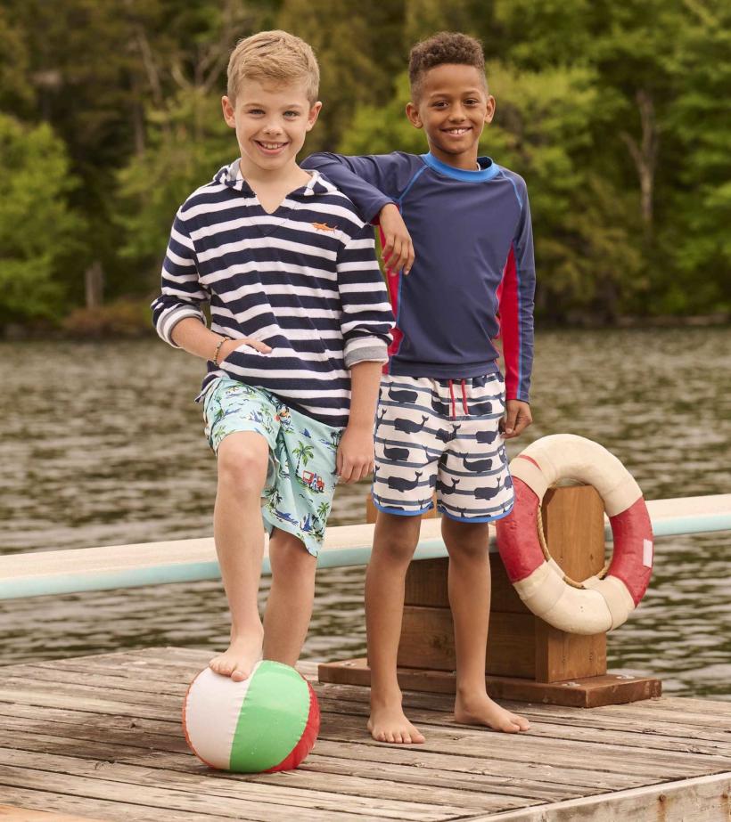 Boys Boys Deep Sea Stripes Terry Pullover Hoodie | Hatley Swimwear
