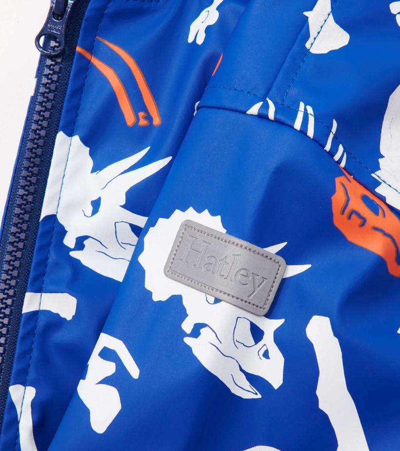 Boys Boys Dino Fossils Colour Changing Zip-Up Rain Jacket | Hatley Rainwear