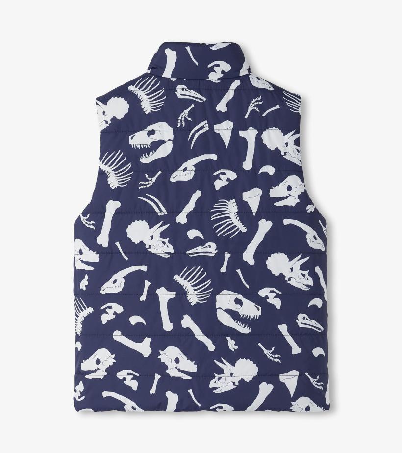 Boys Boys Dino Fossils Reversible Quilted Vest | Hatley Tops