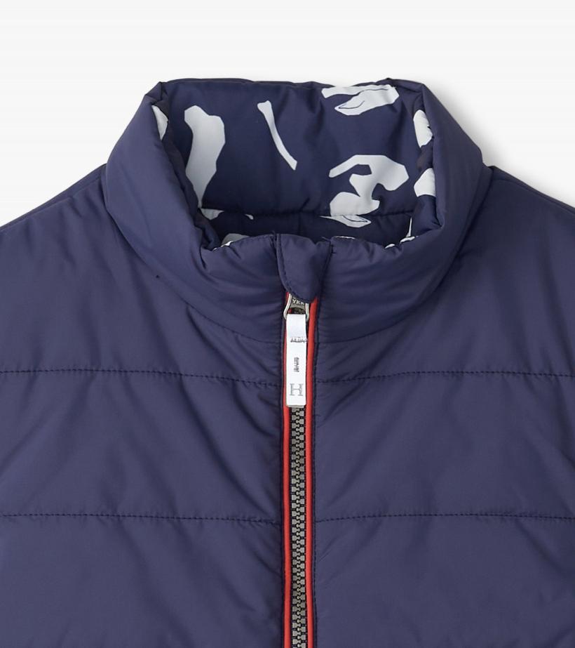 Boys Boys Dino Fossils Reversible Quilted Vest | Hatley Tops