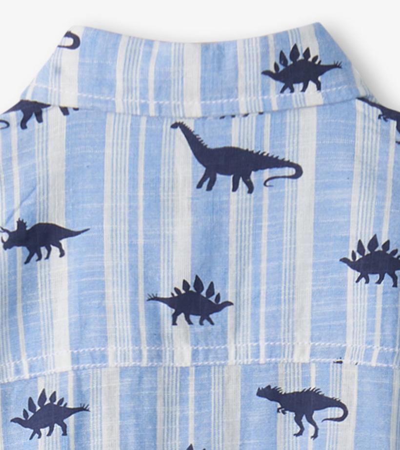 Boys Boys Dino Stripes Button Down Shirt | Hatley Tops