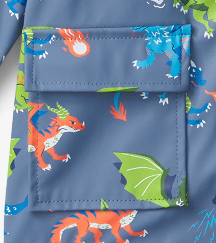Boys Boys Dragon Realm Button-Up Rain Jacket | Hatley Rainwear