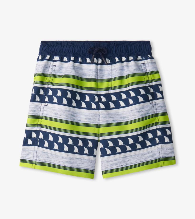 Boys Boys Fins And Stripes Swim Trunks | Hatley Swimwear