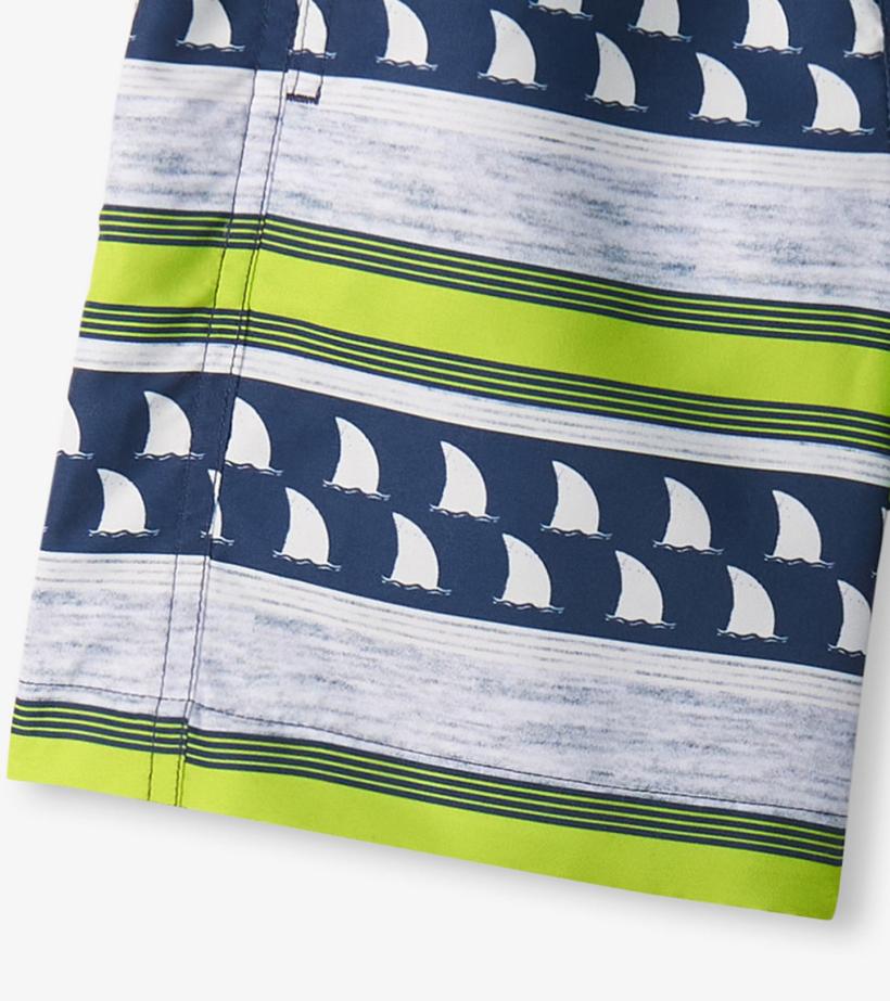 Boys Boys Fins And Stripes Swim Trunks | Hatley Swimwear
