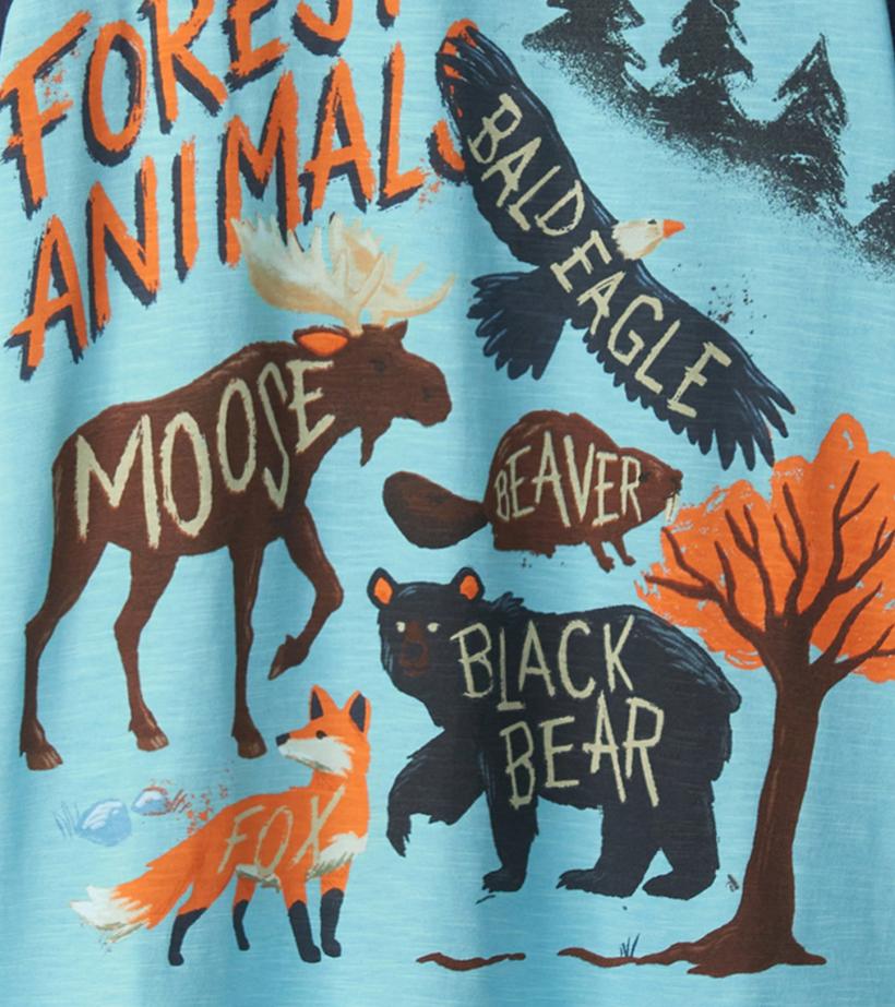 Boys Boys Forest Animals Raglan T-Shirt | Hatley Tops
