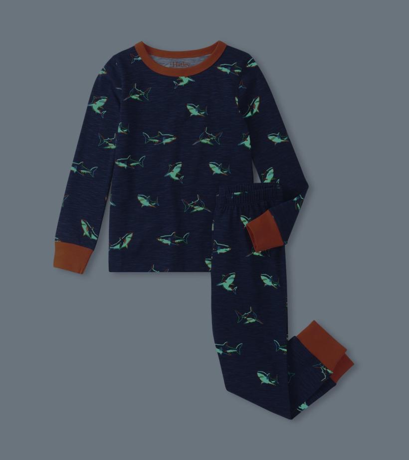 Boys Boys Glow Sharks Pajama Set | Hatley Sleepwear