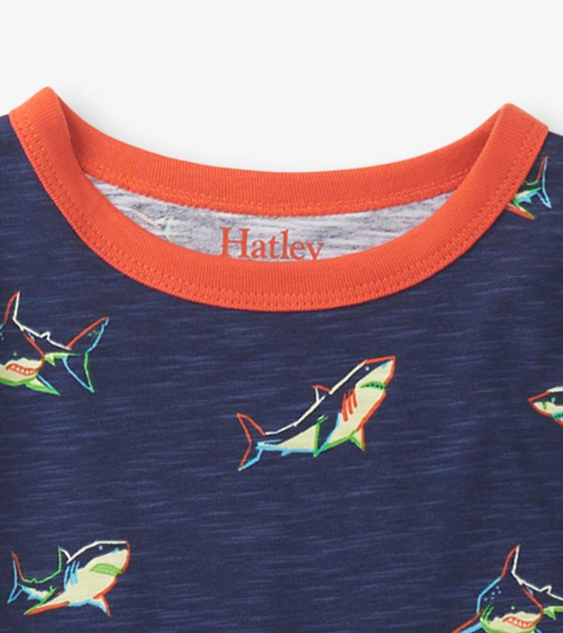 Boys Boys Glow Sharks Short Pajama Set | Hatley Sleepwear