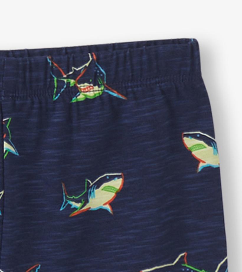 Boys Boys Glow Sharks Short Pajama Set | Hatley Sleepwear