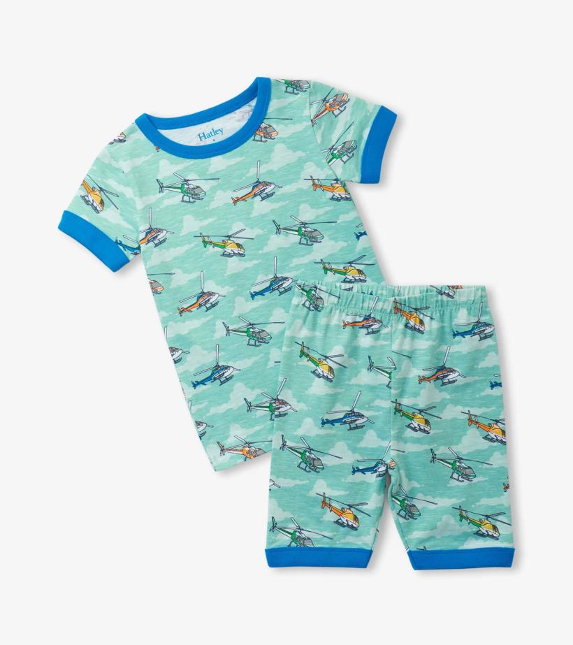 Boys Boys Helicopters Short Pajama Set | Hatley Sleepwear