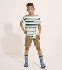 Boys Boys Hiking Stripes Pocket Tee | Hatley Tops