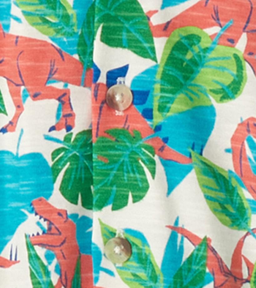 Boys Boys Jungle Dino Short Sleeve Jersey Button Down | Hatley Tops