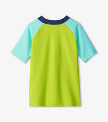 Boys Boys Lime Green Shark Short Sleeve Rashguard | Hatley Swimwear