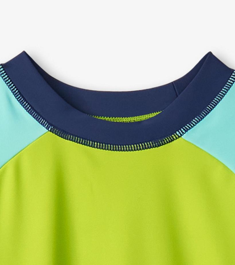 Boys Boys Lime Green Shark Short Sleeve Rashguard | Hatley Swimwear