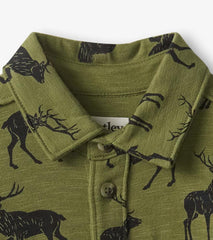 Boys Boys Magestic Elk Jersey Button Down Shirt | Hatley Tops