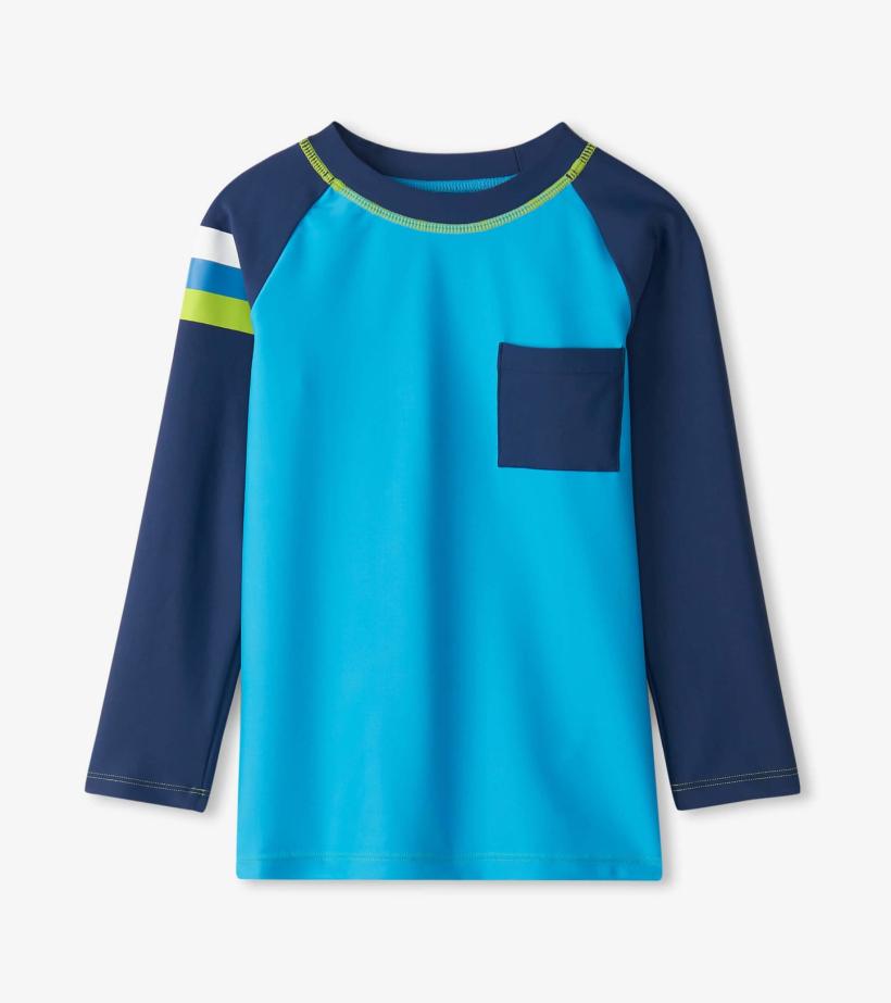 Boys Boys Malibu Blue Long Sleeve Rashguard | Hatley Swimwear
