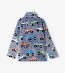 Boys Boys Monster Trucks Fuzzy Fleece Zip-Up Jacket | Hatley Sweaters