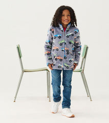 Boys Boys Monster Trucks Fuzzy Fleece Zip-Up Jacket | Hatley Sweaters
