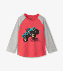 Boys Boys Monster Trucks Long Sleeve Raglan T-Shirt | Hatley Tops