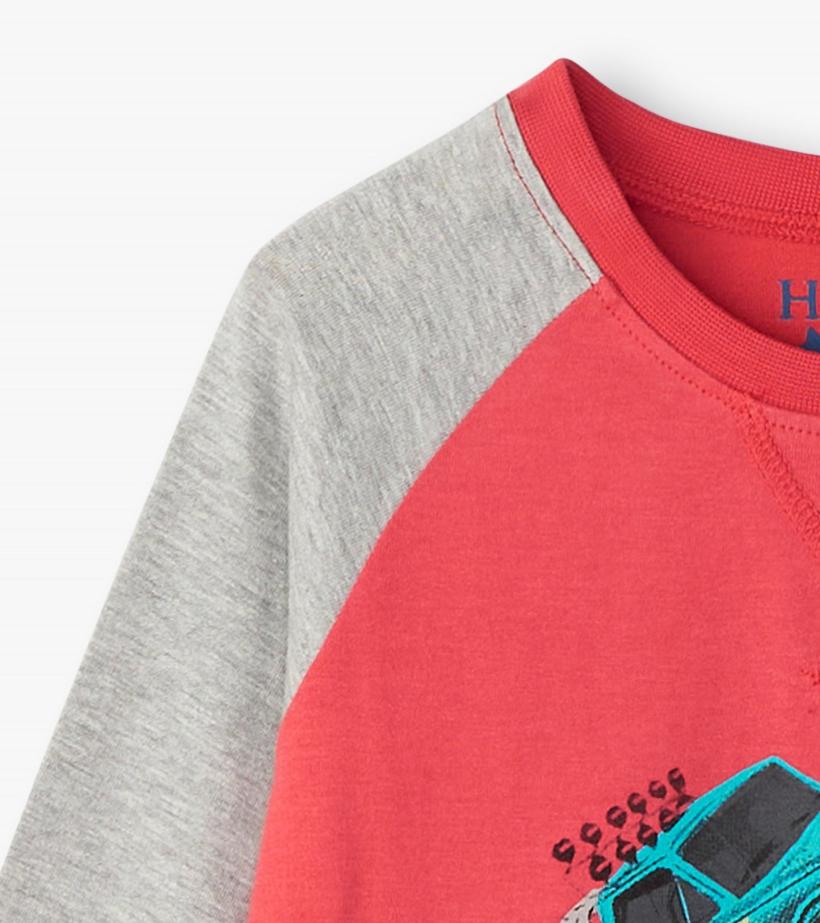 Boys Boys Monster Trucks Long Sleeve Raglan T-Shirt | Hatley Tops
