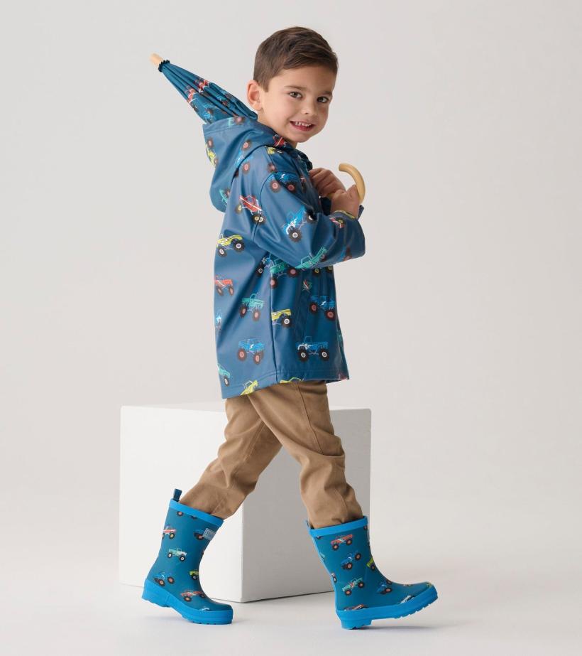 Boys Boys Monster Trucks Matte Rain Boots | Hatley Rainwear