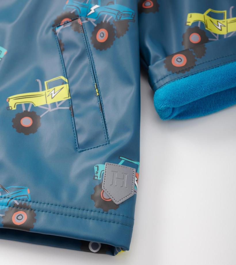 Boys Boys Monster Trucks Zip-Up Rain Jacket | Hatley Rainwear