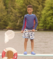 Boys Boys Nautical Whale Swim Shorts | Hatley Swimwear