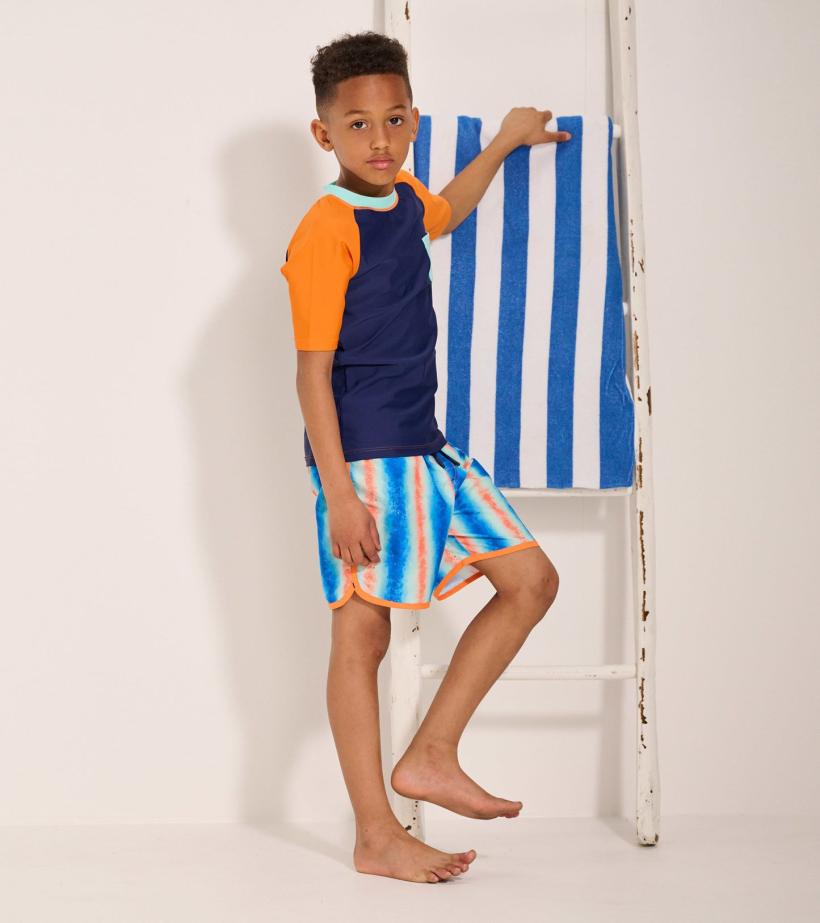 Boys Boys Palm Oranges Short Sleeve Rashguard | Hatley Swimwear