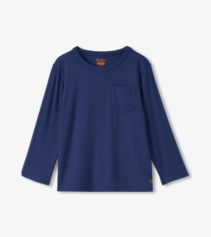 Boys Boys Patriot Blue Long Sleeve Bamboo T-Shirt | Hatley Tops