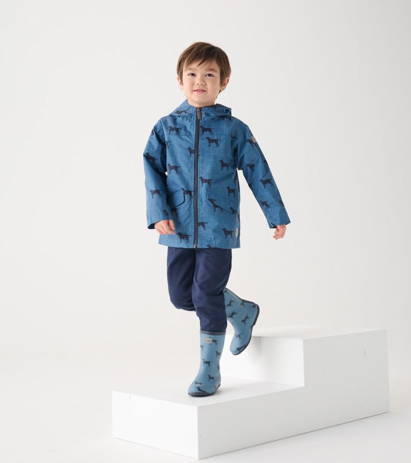 Boys Boys Preppy Dogs Zip-Up Lightweight Rain Jacket | Hatley Rainwear