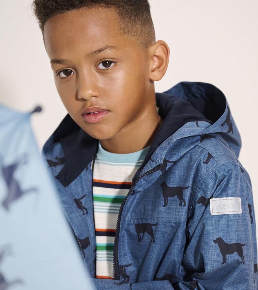 Boys Boys Preppy Dogs Zip-Up Lightweight Rain Jacket | Hatley Rainwear