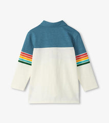Boys Boys Retro Stripes Long Sleeve Panelled Polo | Hatley Tops