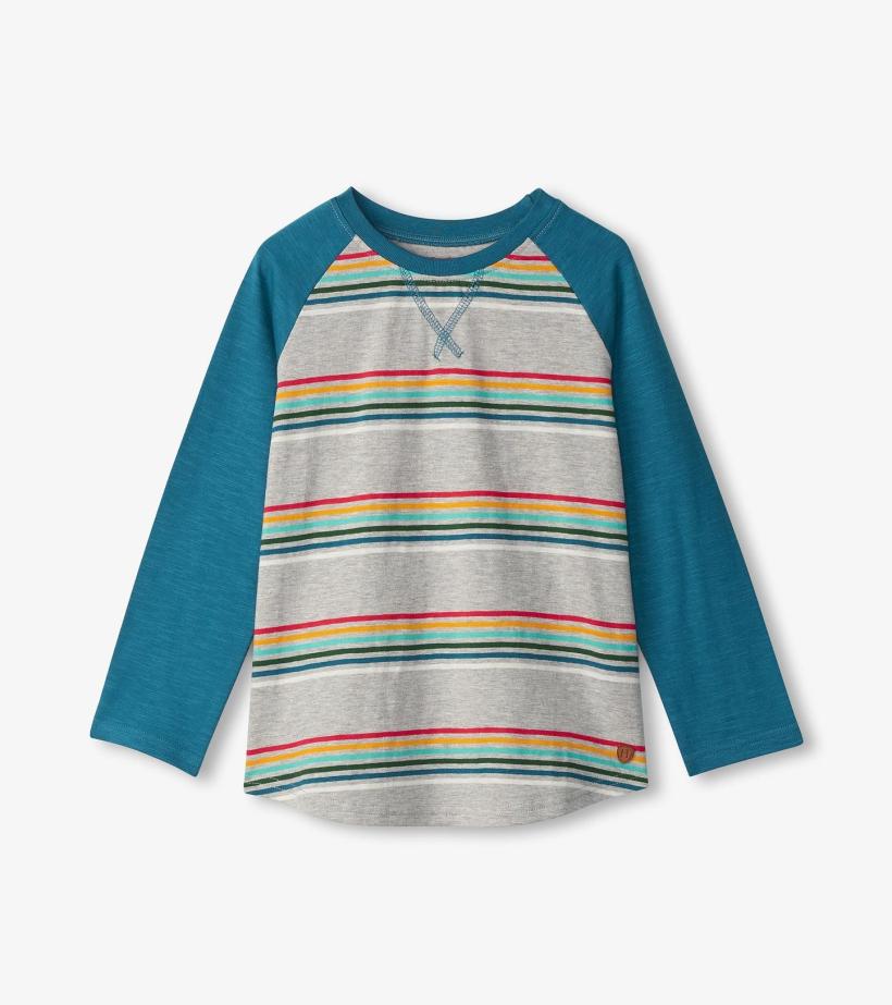 Boys Boys Retro Stripes Long Sleeve Raglan T-Shirt | Hatley Tops