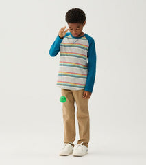 Boys Boys Retro Stripes Long Sleeve Raglan T-Shirt | Hatley Tops
