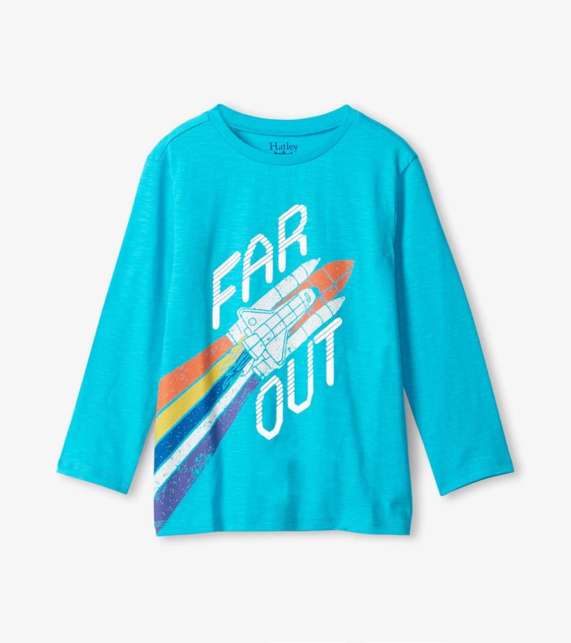 Boys Boys Rocketship Long Sleeve T-Shirt | Hatley Tops