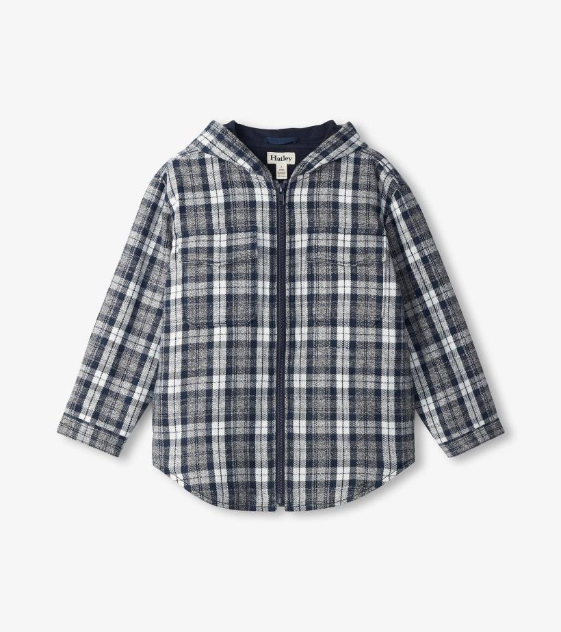 Boys Boys Salute Plaid Lined Hooded Jacket | Hatley Sweaters