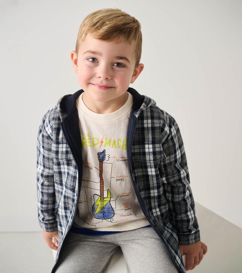 Boys Boys Salute Plaid Lined Hooded Jacket | Hatley Sweaters