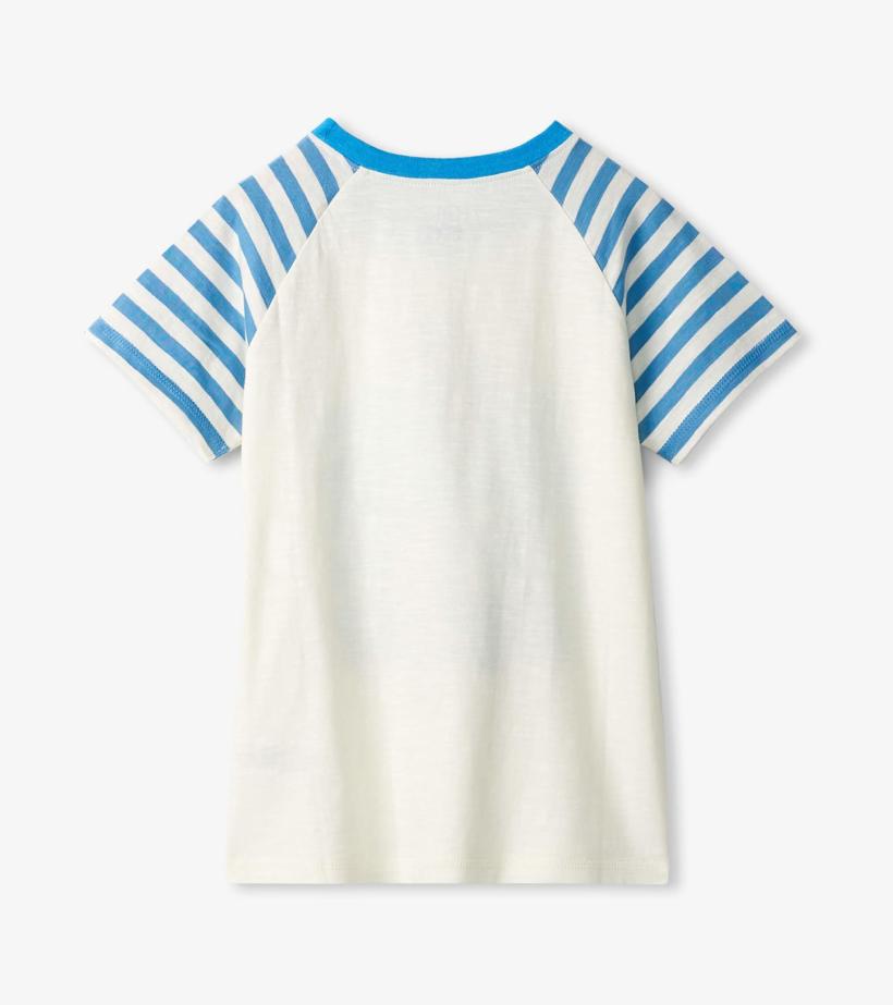 Boys Boys Shark Fin Waves Raglan T-Shirt | Hatley Tops